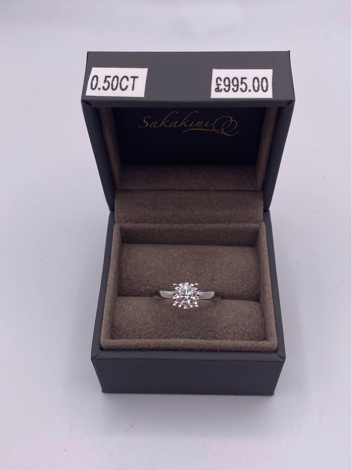 solitaire 1 18ct white gold solitaire 0.50ct ring - Sakakini Jewellers Horsham