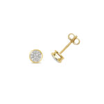 Diamond Pave Set Round Studs in 9ct Gold (1.3g) - Sakakini Jewellers Horsham