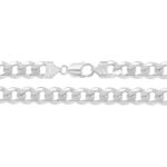 Sterling Silver Curb Chain Necklace – 8mm, 22mm & 24mm Widths - Sakakini Jewellers Horsham