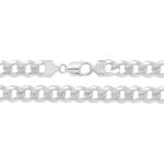 Sterling Silver Curb Chain Necklace – 8mm, 22mm & 24mm Widths - Sakakini Jewellers Horsham