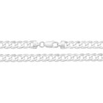 Silver Flat Curb Chain – Various Sizes 8mm, 20mm, 22mm, 24mm | Durable Silver Necklace Chain - Sakakini Jewellers Horsham