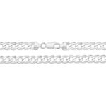 Silver Flat Curb Chain – Various Sizes 8mm, 20mm, 22mm, 24mm | Durable Silver Necklace Chain - Sakakini Jewellers Horsham