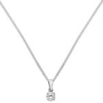 Silver Round Claw Set Cz Necklet - Sakakini Jewellers Horsham
