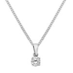 Silver Round Claw Set Cz Necklet - Sakakini Jewellers Horsham