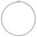 Silver Rhodium Plated Cz Bezel Set Necklet - Sakakini Jewellers Horsham
