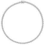 Silver Rhodium Plated Cz Bezel Set Necklet - Sakakini Jewellers Horsham