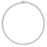 Silver Rhodium Plated Cz Bezel Set Necklet - Sakakini Jewellers Horsham