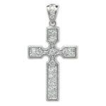Refined Silver Cz Cross Pendant - Sakakini Jewellers Horsham