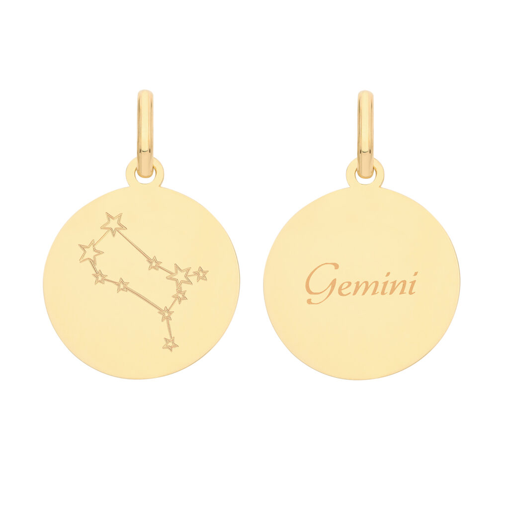 9ct Gold Zodiac Constellation Gemini Pendant - Sakakini Jewellers Horsham