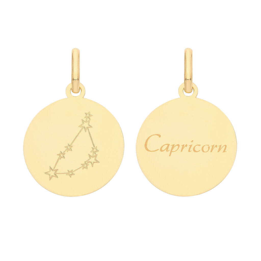 9ct Gold Zodiac Constellation Capricorn Pendant - Sakakini Jewellers Horsham