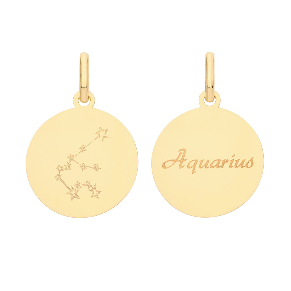 9ct Gold Zodiac Constellation Aquarius Pendant - Sakakini Jewellers Horsham