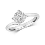 Diamond Brilliant Set Engagement Ring in 9ct White Gold - Sakakini Jewellers Horsham