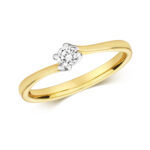 Diamond Solitaire Twist Engagement Ring in 9ct Gold - Sakakini Jewellers Horsham