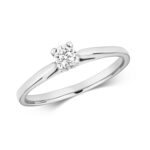 Diamond Claw Set Solitare Engagement Ring in 9ct White Gold - Sakakini Jewellers Horsham
