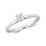 Diamond Claw Set Solitare Engagement Ring in 9ct White Gold - Sakakini Jewellers Horsham