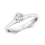 Diamond 6 Claw Set Solitare Engagement Ring in 18ct White Gold - Sakakini Jewellers Horsham