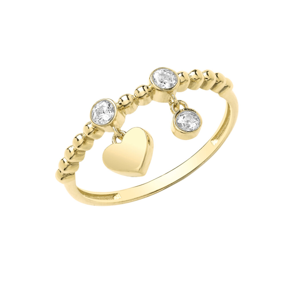 9ct Gold Bobble Ring with Charms - Sakakini Jewellers Horsham