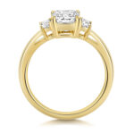 Certified Lab Grown Emerald Cut & Trapezoid Diamond Engagement Ring in 18ct Gold - Sakakini Jewellers Horsham