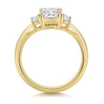 Certified Lab Grown Emerald Cut & Trapezoid Diamond Engagement Ring in 18ct Gold - Sakakini Jewellers Horsham