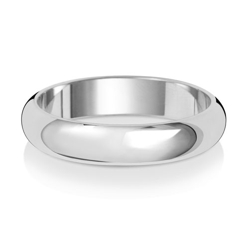 Platinum 4mm D Shape Heavy Wedding Ring - Sakakini Jewellers Horsham