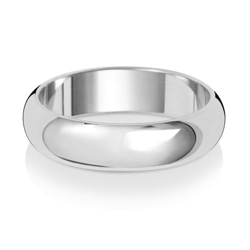 Platinum 5mm D Shape Light Wedding Ring - Sakakini Jewellers Horsham