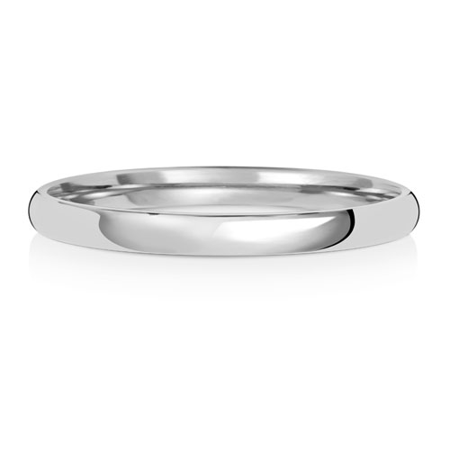 Platinum 2mm Slight Court Medium Wedding Ring - Sakakini Jewellers Horsham