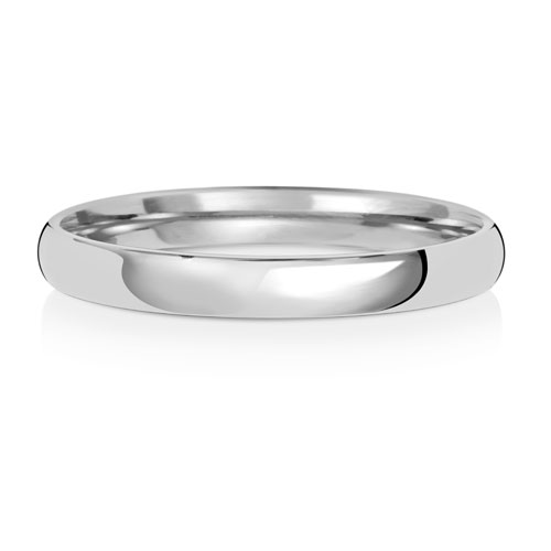 Platinum 2.5mm Slight Court Heavy Wedding Ring - Sakakini Jewellers Horsham