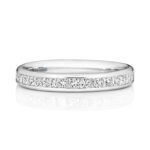 Diamond Channel Set Princess Cut Half Eternity Ring in Platinum - Sakakini Jewellers Horsham
