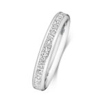 Diamond Channel Set Princess Cut Half Eternity Ring in Platinum - Sakakini Jewellers Horsham